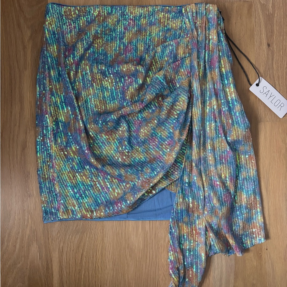 SAYLOR Multicolor Sequin Mini Skirt